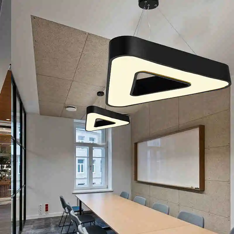 Rebacca Lighting Modern  Hotel Luxury  Bedroom Triangle 90W 4000K Black LED Chandelier