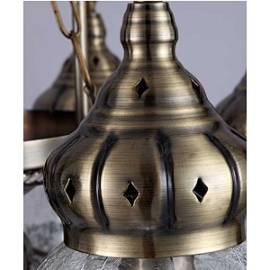 Featured glass lampshade hotel chandelier handmade iron hollow chandelier Morocco style chandeliers&pendant lights