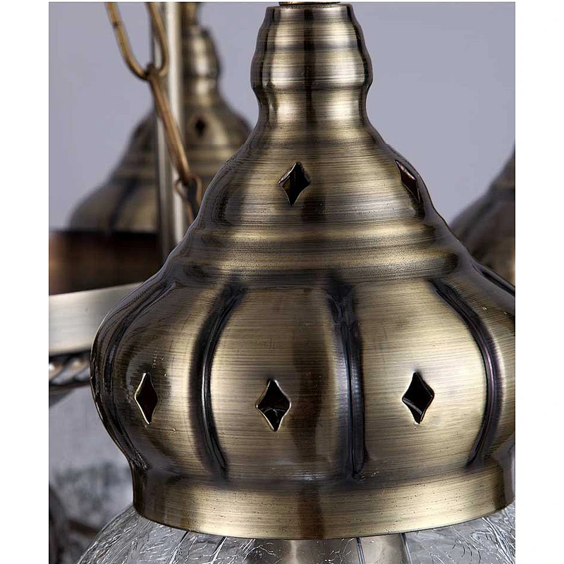 Featured glass lampshade hotel chandelier handmade iron hollow chandelier Morocco style chandeliers&pendant lights