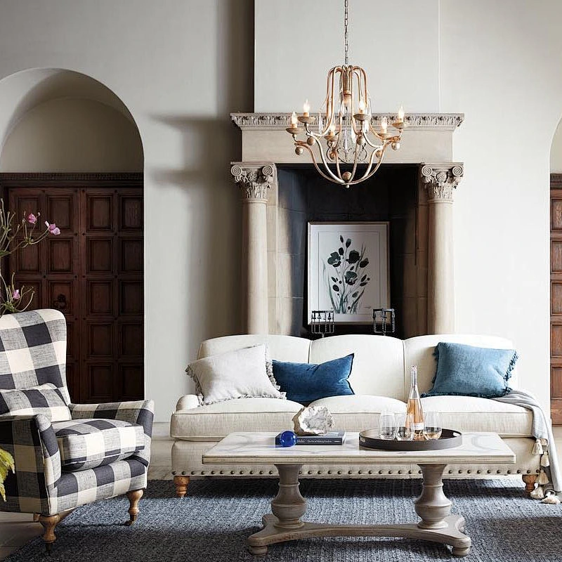 Custom candlestick hotel villa ambience chandeliers iron six-headed lighting classical Moroccan style chandeliers&pendant lights