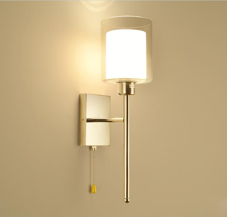 Modern Design Glass Lamp Shade Wall Lighting Long Wall Lamp Hotel Bedroom Wall Lamps