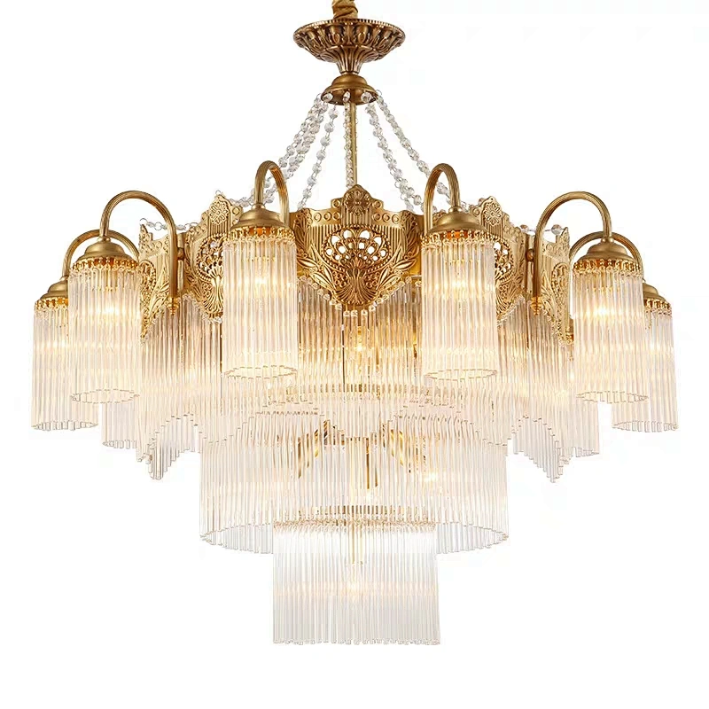Modern decorative brass glass luxury lighting crystal chandelier with CE,ROHS certificate