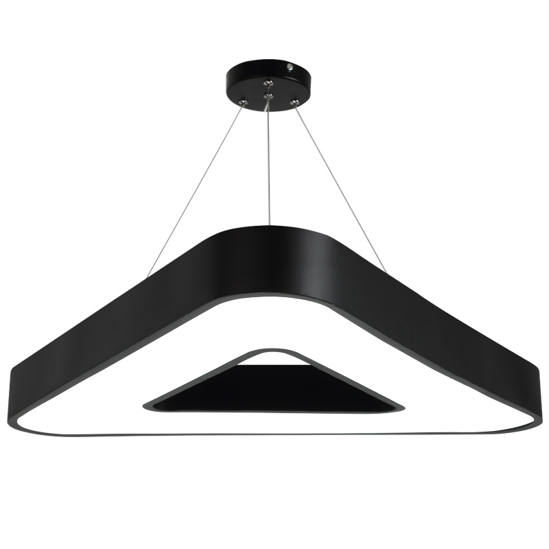 Rebacca Lighting Modern  Hotel Luxury  Bedroom Triangle 90W 4000K Black LED Chandelier