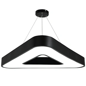 Rebacca Lighting Modern  Hotel Luxury  Bedroom Triangle 90W 4000K Black LED Chandelier