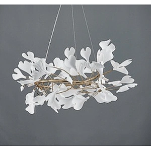 Simple white copper ceramic leaf dining room chandeliers, Nordic designer, iron ceramic chandeliers&pendant lights