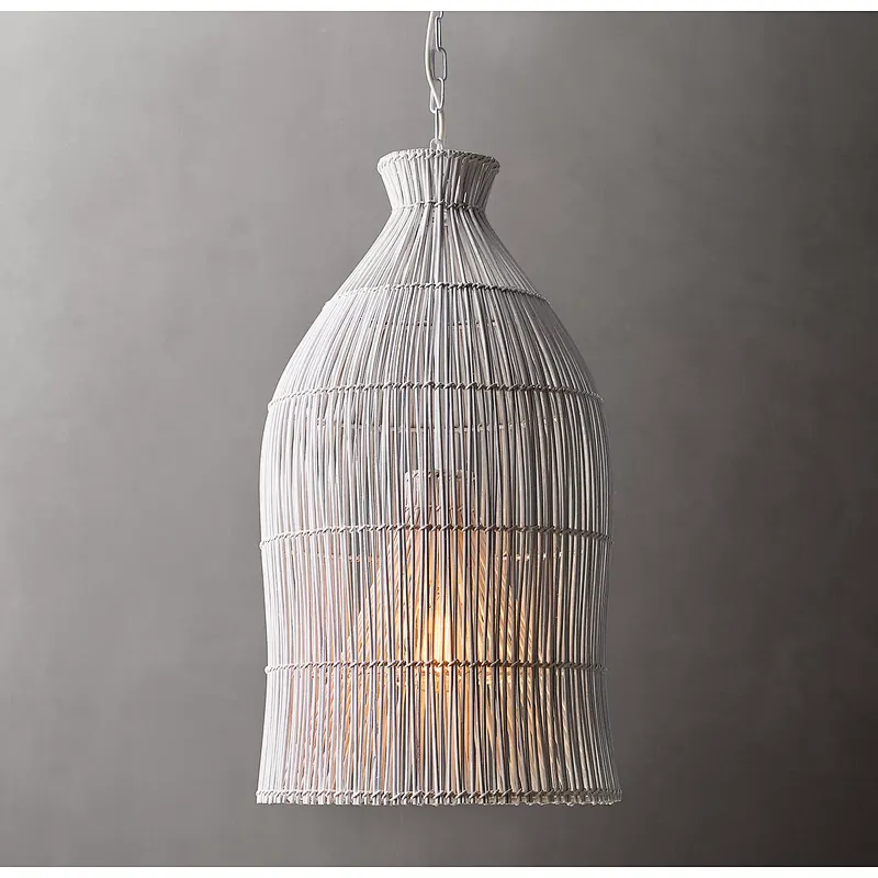 Wicker Woven Lamp Pendent Lamp Answer Ancient Cane Art Bedroom Rustic Rebecca Lighting Rattan 80 for Living Room Bedroom 2-year