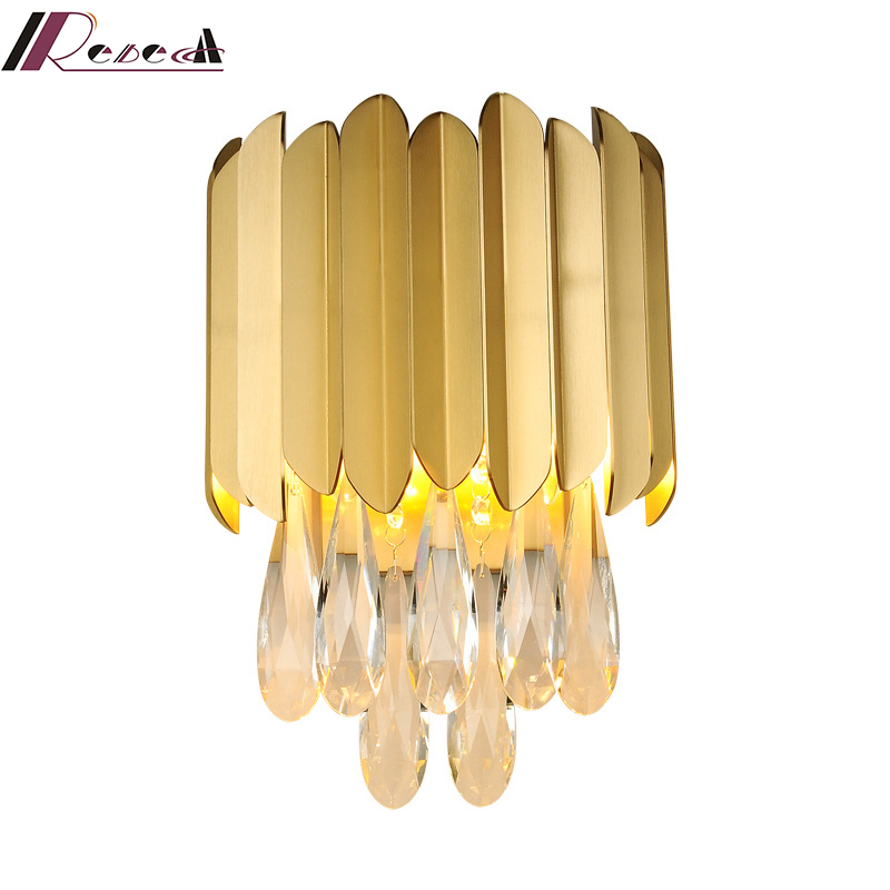 Postmodern Luxury Wall Lamp Living Room Tv Wall Bedside Lamps Crystal Wall Lights