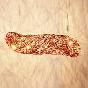Modern decorative lighting led aluminum wire ball pendant lamp