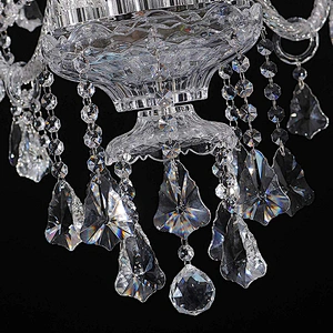 Modern glass crystal  luxury clear  chandelier pendant lights with candle bulb chrome and golden finish
