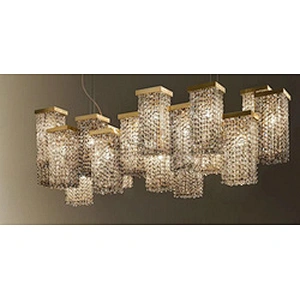 Luxury Crystal Restaurant Chandelier Bar Creative Personality Rectangular Irregular Modern Crystal Chandelier