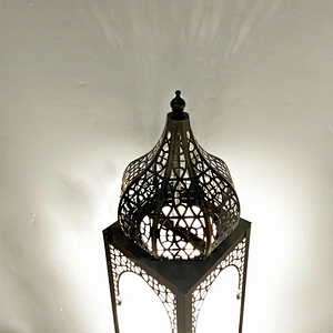 Copper Handmade Works Of Art Moroccan Style Floor Lamp Hollow Carved Bedroom Living Room Decorative Light