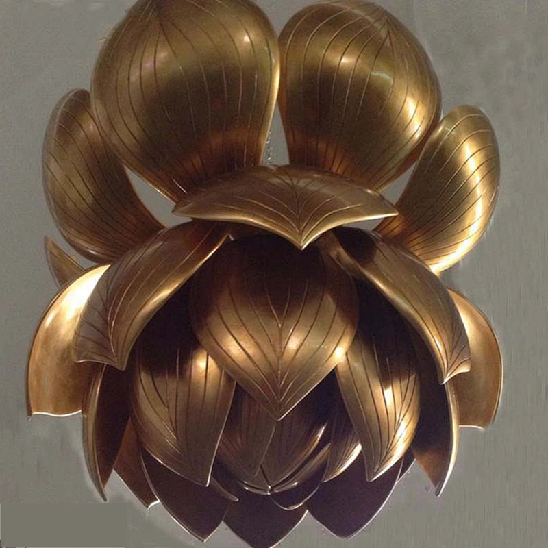 Guzhen Antique Gold Flower Hotel Large Project Chandelier For Hotel Lobby