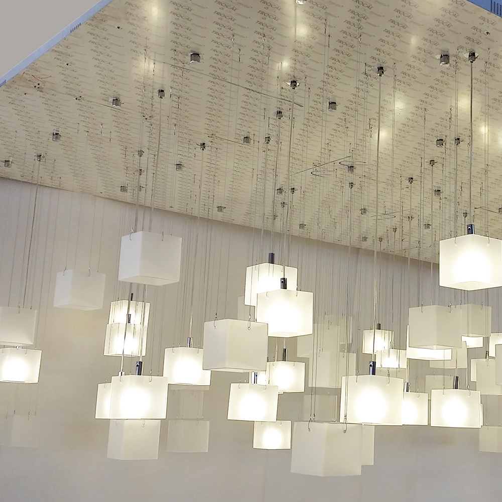 Custom hotel lobby decoration lighting modern glass led chandelier
