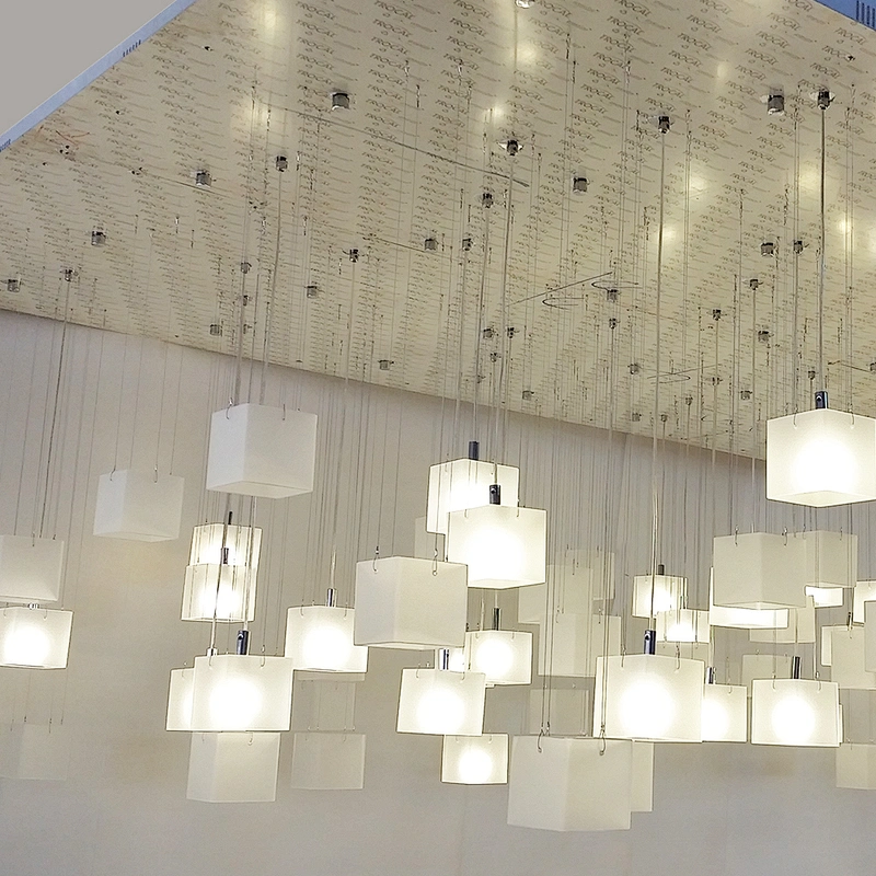 Custom hotel lobby decoration lighting modern glass led chandelier