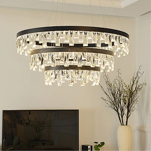 Luxury crystal chandelier lighting led k9 pendant light for hotel
