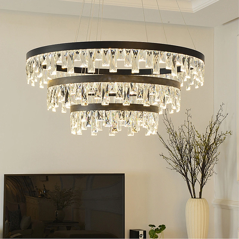 Luxury crystal chandelier lighting led k9 pendant light for hotel
