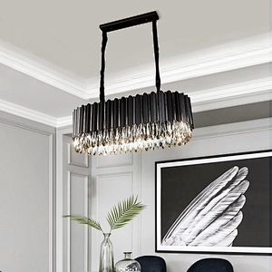 Modern french empire round dining room luxury led stainless steel k9 crystal lights chandelier