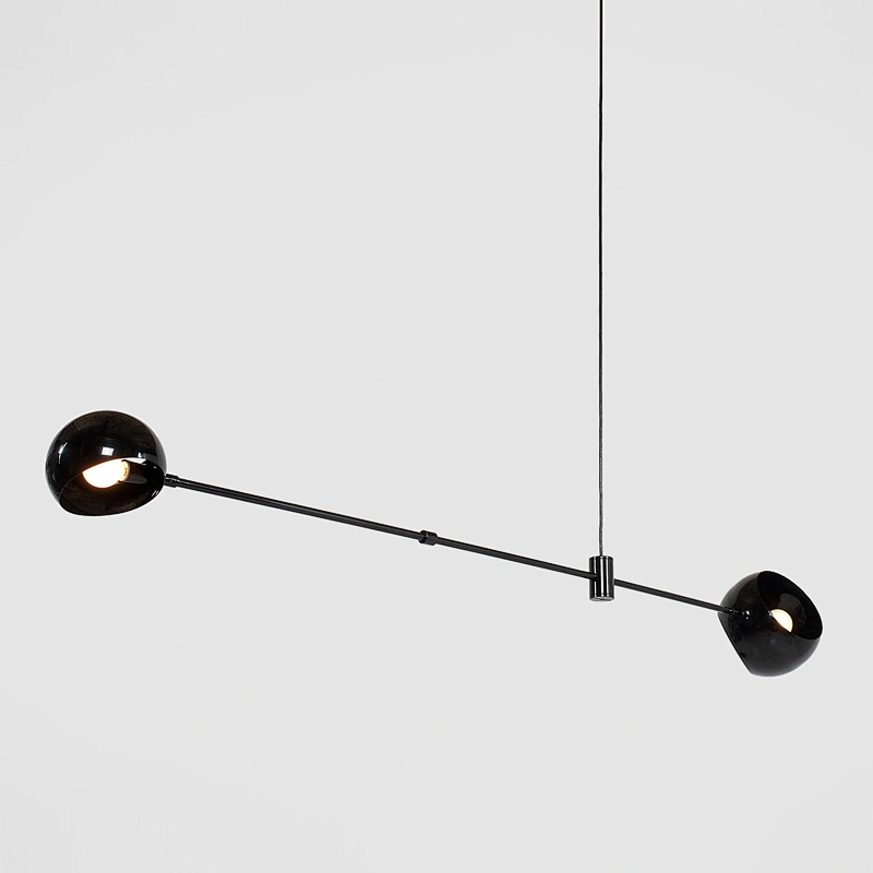 Modern nordic simple  living room bedroom led lighting chandelier matt black finish