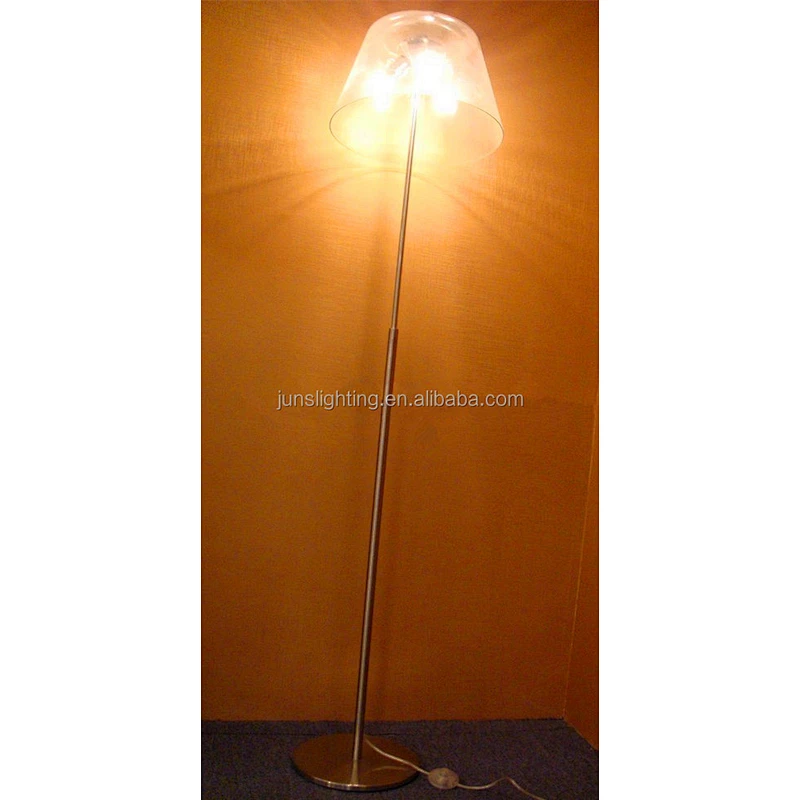 Modern clear glass shade floor lamp