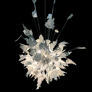New Creative Design Broken Dishes Ceramic Tableware Assembly Luxury Restaurant Chandelier Pendant Light