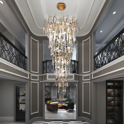 Modern custom designed hotel lobby branch glass chandeliers luxury villa staircase chandeliers