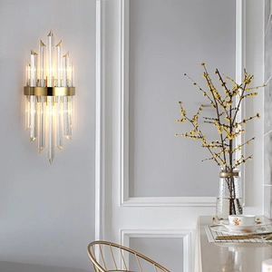 Modern Nordic balcony corridor glass crystal luxury bedside wall lamp