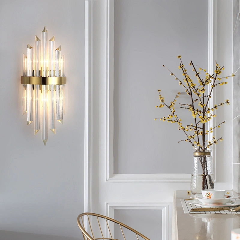 Modern Nordic balcony corridor glass crystal luxury bedside wall lamp