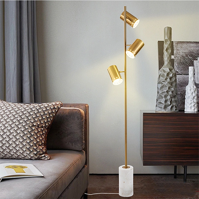 Modern Wholesale Fashion Marble Base Standing Floor Lamp With 3 Bulbs