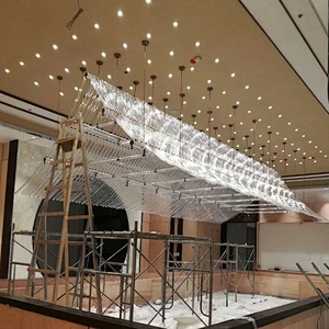 Customized Large Hotel Lobby Decoration Lighting Modern Glass Crystal Chandelier
