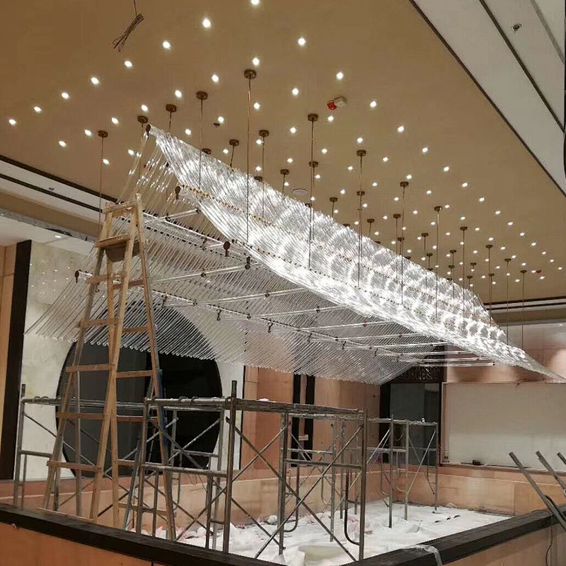 Customized Large Hotel Lobby Decoration Lighting Modern Glass Crystal Chandelier