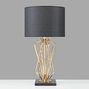 Wholesale modern luxury bes side E27 marble gold fabric table lamp