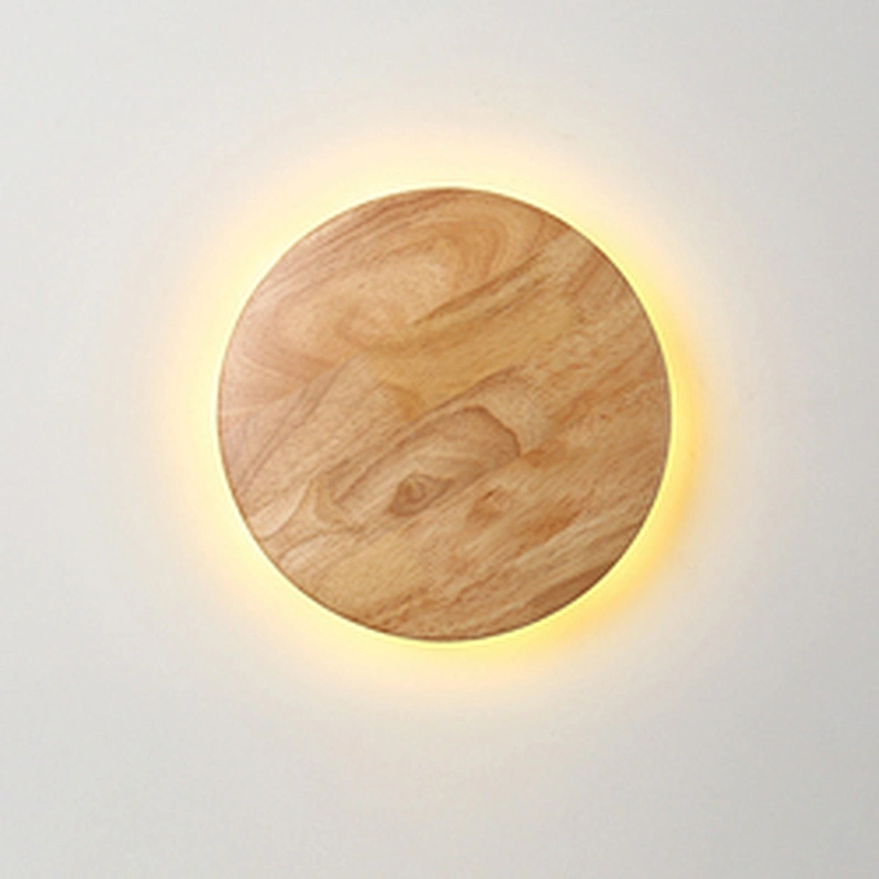 Modern minimalist style hotel bedroom bedside decorative lighting wood led wall lamp