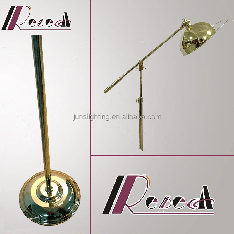 Guzhen Rebecca Lighting Hotel Antique Brass Floor Lamp with swing arm