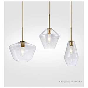 Modern dining room glass chandelier dining room table industrial style coffee shop western restaurant lamp aluminum light