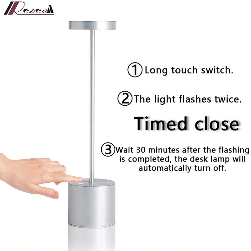 Modern Restaurant Cordless Rechargeable Usb Led Table Lamp Hotel Desk Lamps