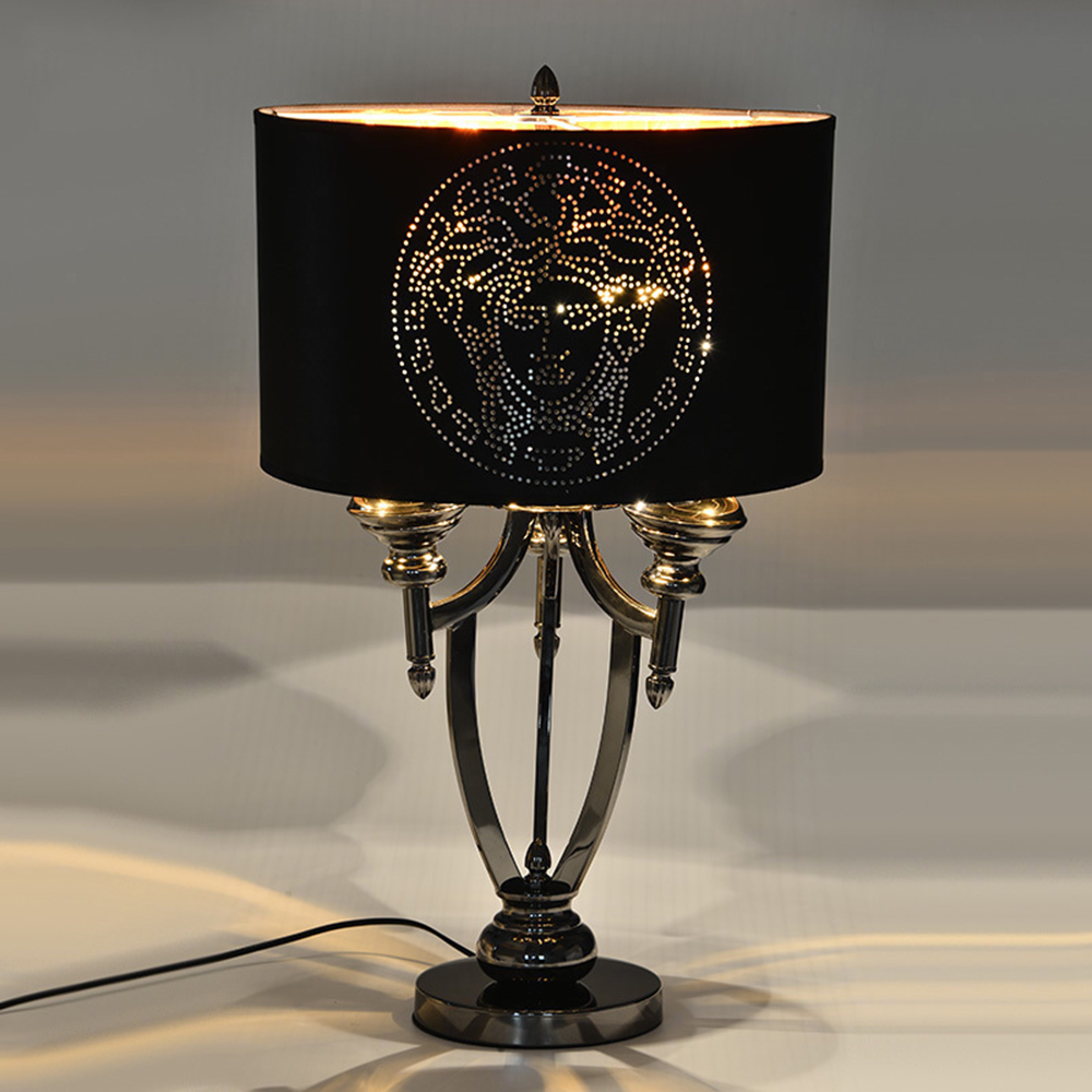 Modern design hotel restaurant luxury black metal table lamp