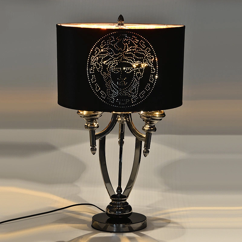 Modern design hotel restaurant luxury black metal table lamp