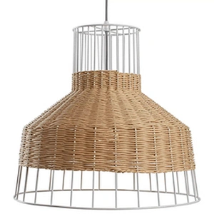 Modern nordic loft dining wicker rattan woven cage ceiling chandelier