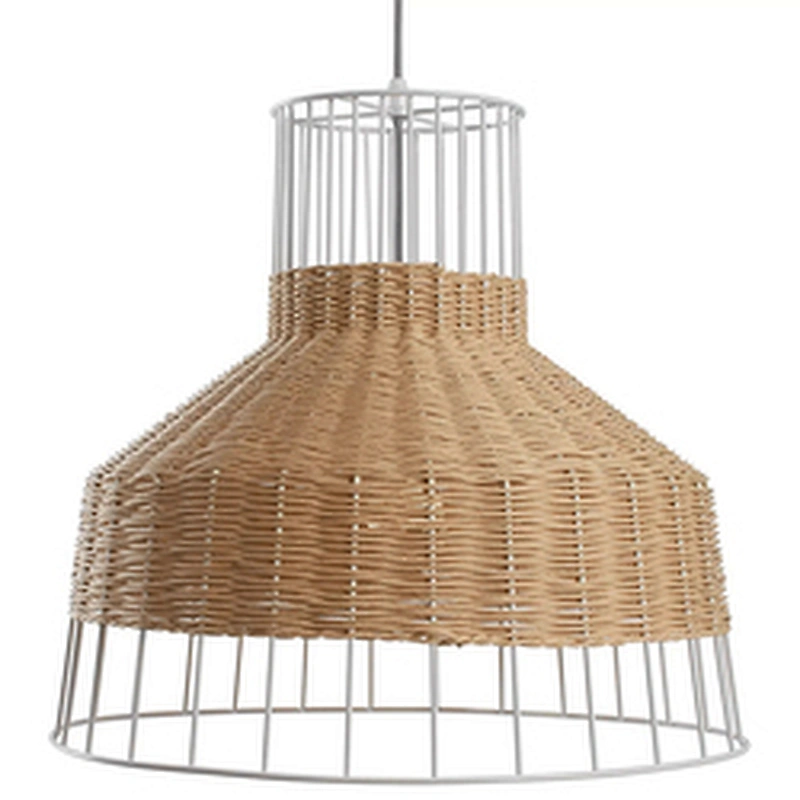 Modern nordic loft dining wicker rattan woven cage ceiling chandelier