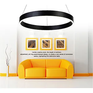 Modern simple creative big circle LED sitting room pendant lamp