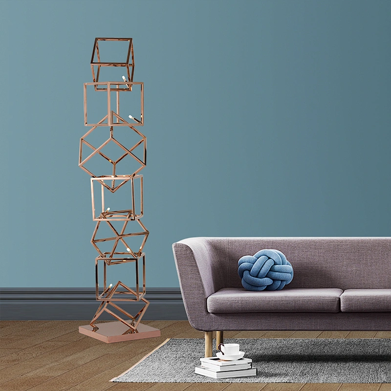 Six cuboids floor lamp Unique design floor lamp for hotel lounge area
