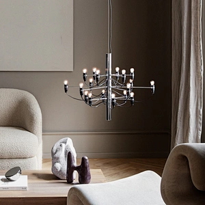 Modern nordic dining room staircase black ball chandelier