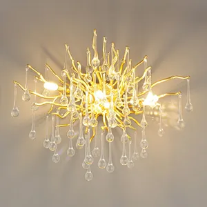 Modern golden branch bed head lighting bedroom bed head wall lamp Luxury Iron Wall Sconce Light wall lamp for hotel