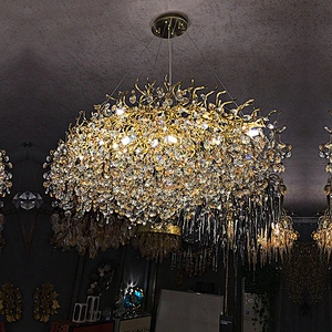 Villa Crystal Chandelier Round Dining Lamp For Living Room
