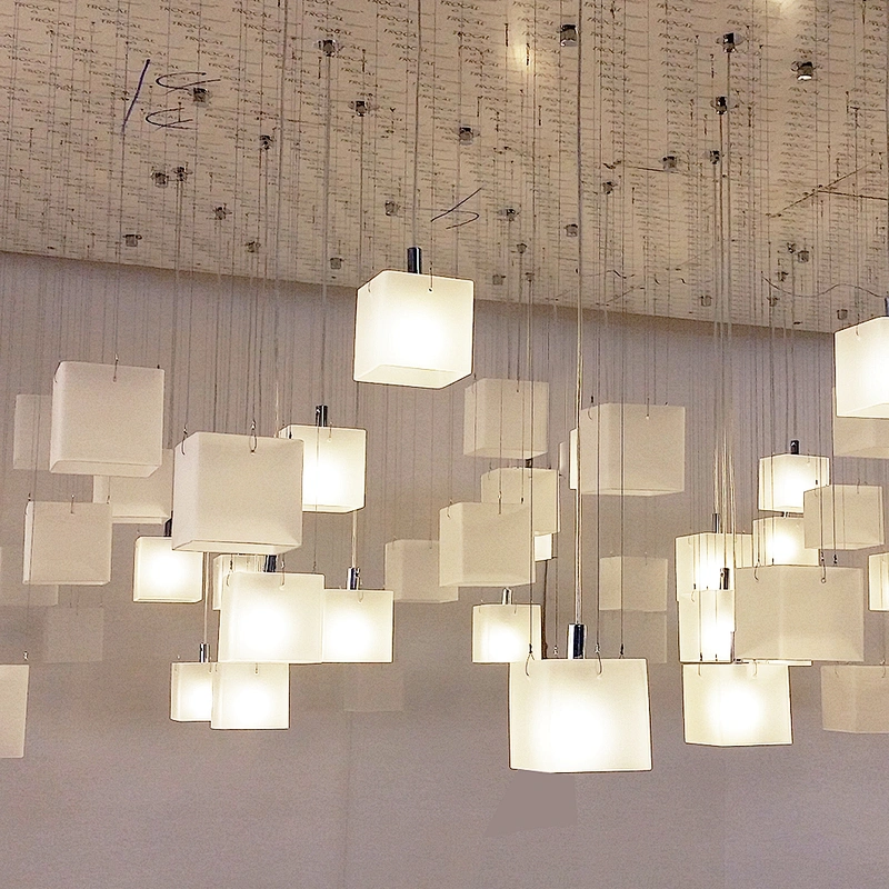 Custom hotel lobby decoration lighting modern glass led chandelier