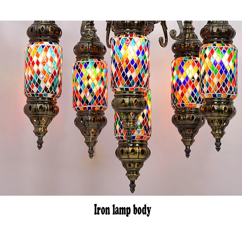 Handmade glass patch iron chandeliers  classical lighting custom hotel restaurant Moroccan style chandeliers&pendant lights