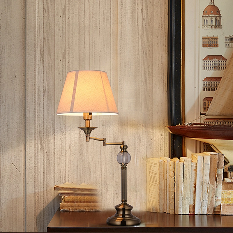 Adjustable rocker arm bedroom hotel desk lamp