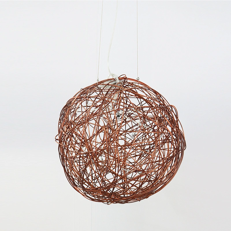Modern decorative lighting led aluminum wire ball pendant lamp