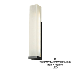 Modern indoor nordic hotel brass marble luxury bedside reading light wall lamp