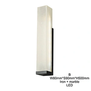 Modern indoor nordic hotel brass marble luxury bedside reading light wall lamp